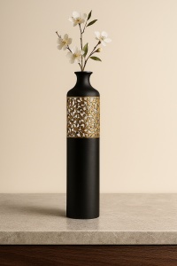 Vază decorativă metal - „Noir Regal”