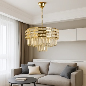 Candelabru de lux cu cristale, design elegant pentru interior contemporan