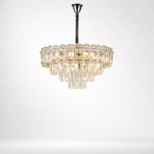 Lustră de lux cu cristale transparente, iluminat decorativ pentru living modern