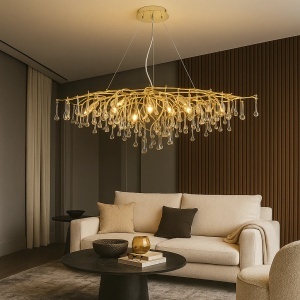 Candelabru Lux cu Cristale Design Aur Antic – "Renavion"