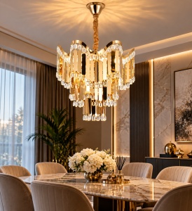 Candelabru Suspendat Decorativ cu Accente Aurii – "Darsen"