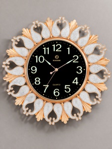 Ceas Perete Silentios cu Fosfor Design Floral cu Strass - "Cavelle"