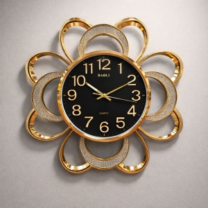 Ceas Perete Silentios cu Fosfor Design Floral - "Sorivelle"