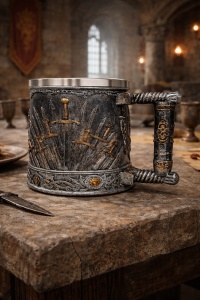 Halba decorativa cu sabii design medieval