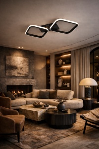 Corp de iluminat LED modern pentru living, plafonieră cu forme geometrice