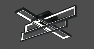 Lustra LED moderna geometrica neagra cu rame dreptunghiulare design elegant pentru living