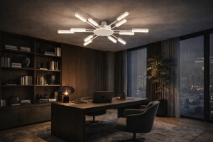 Lustră LED modernă cu brațe multiple orientabile, design minimalist ideal pentru iluminat uniform în living sau dormitor