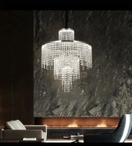Lustra LED Silver Cristal cu Telecomanda - "Cordellea"