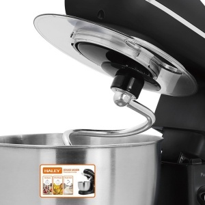 Mixer de Inalta Performanta HALEY HY-2409: Putere de 1200W, Bol Generos din Inox de 7 L, 6 Trepte de Viteza cu Functie Pulse, Design Elegant Negru si Inox