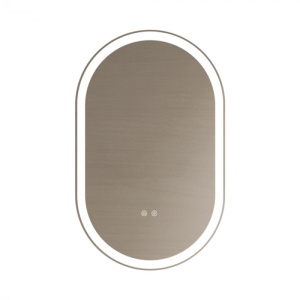 oglindă LED ovală cu funcție de dezaburire și trei tipuri de lumină – rece, caldă și neutră, design modern pentru baie