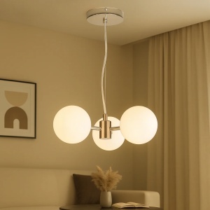 Pendul Modern cu 3 Globuri Opal Design Minimalist - "Nirevo"