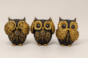 Set 3 bufnițe - „Trinitas Nocturna”