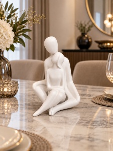 Statuetă Decorativă Cuplu Abstract cu Forme Stilizate - "Savio" - Img 2