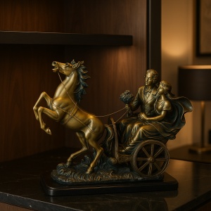Statuetă cuplu în trăsură