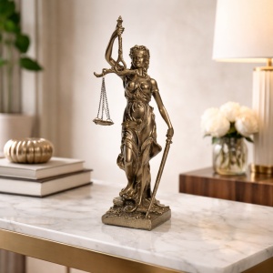Statueta Justitiei cu balanta si sabie
