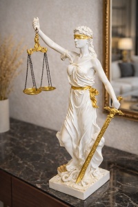 Statueta decorativa zeita Justitia cu balanta figurina simbol dreptate