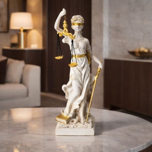 Statueta decorativa zeita Justitia cu balanta figurina simbol dreptate