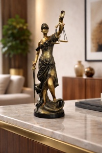 Sculptură decorativă zeița dreptății cu balanță și sabie