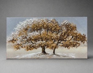 Tablou Reliefat 3D Pictat cu Peisaj Forestier 120x60cm - "Iveron"