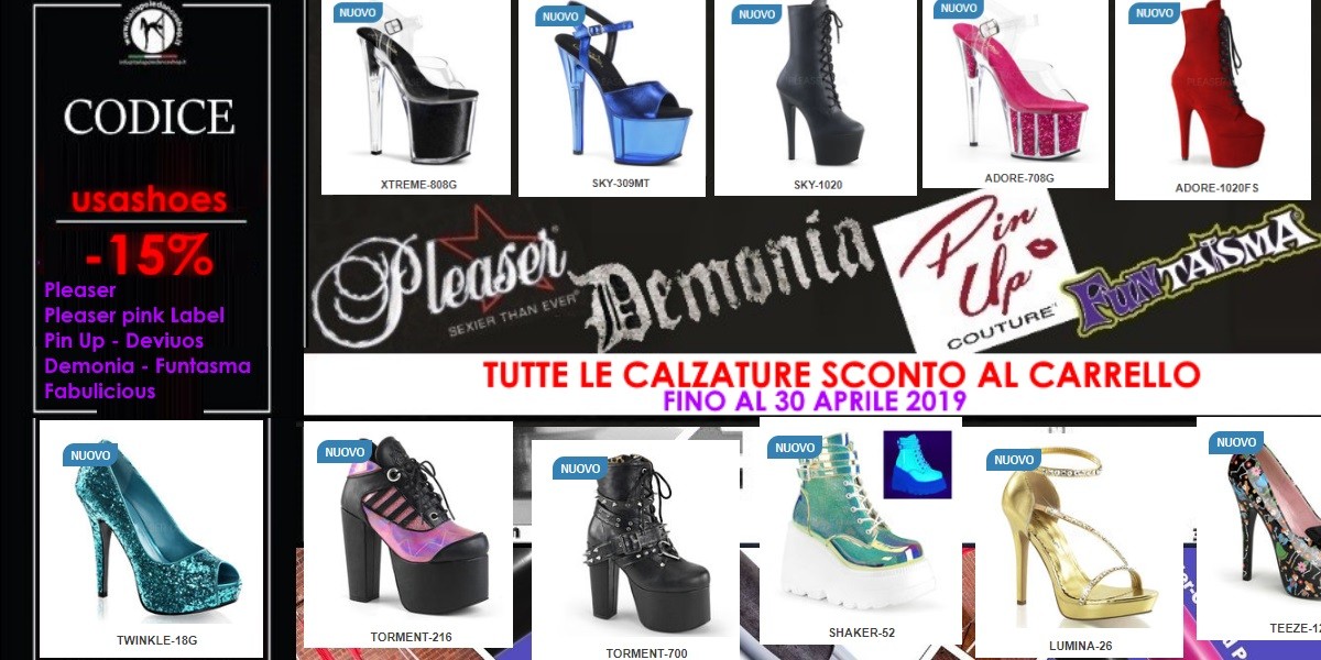 News Calzature exotic dance, sandali, stivali o Punk Demonia
