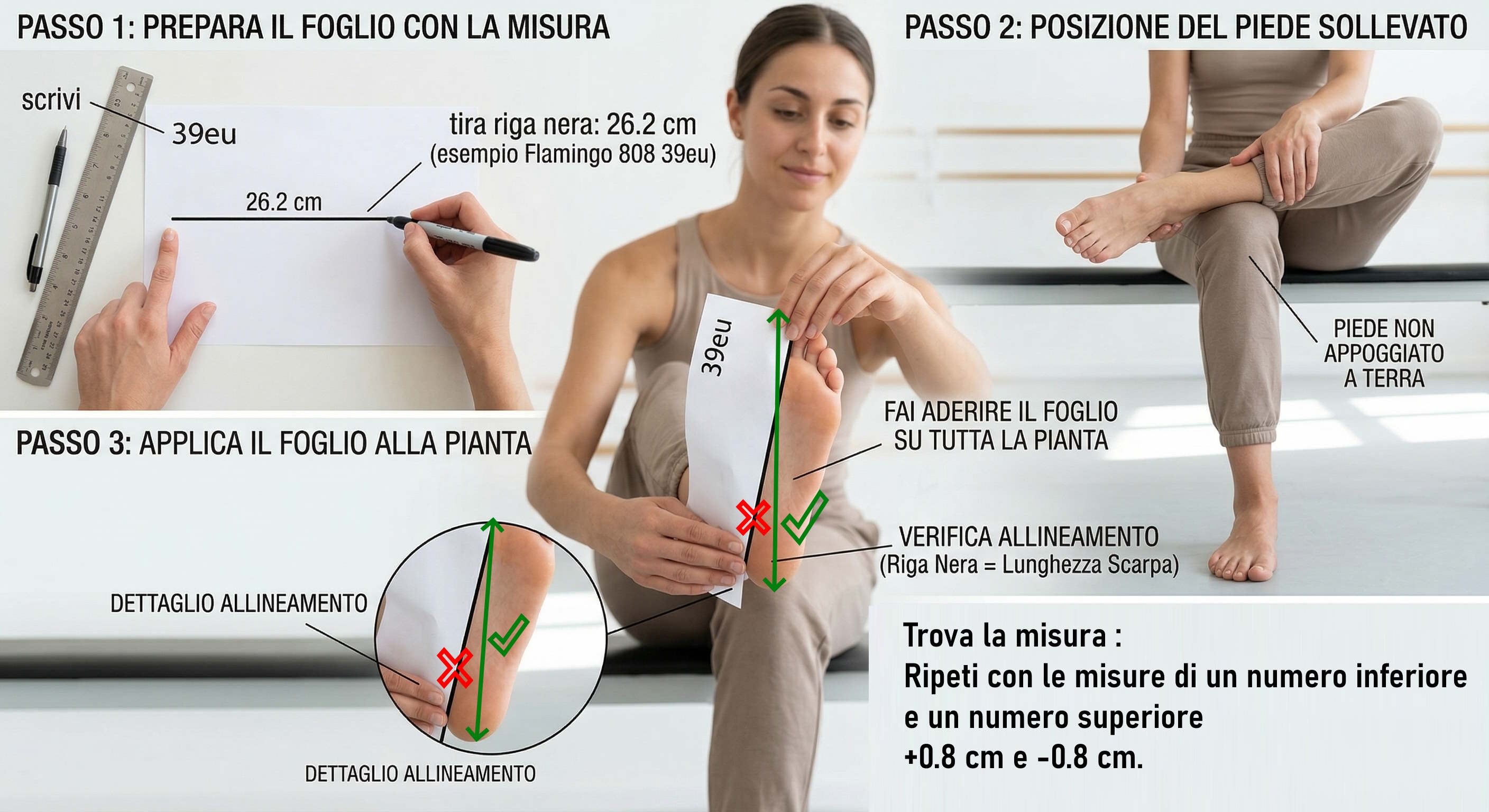 prova del foglio calzature usa misura online