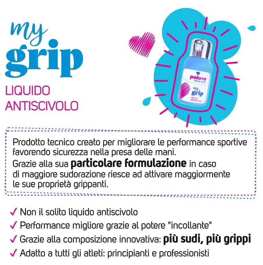 liquido antiscivolo sudore pole dance e cerchio aereo Polove My Grip