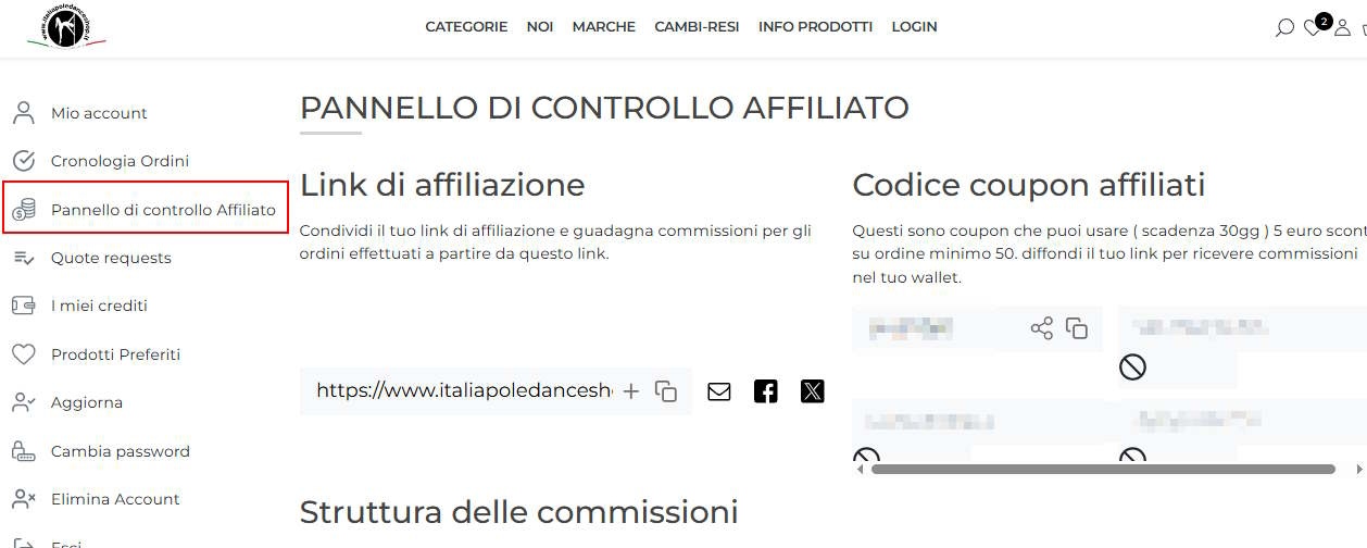 Pannello Affiliazione