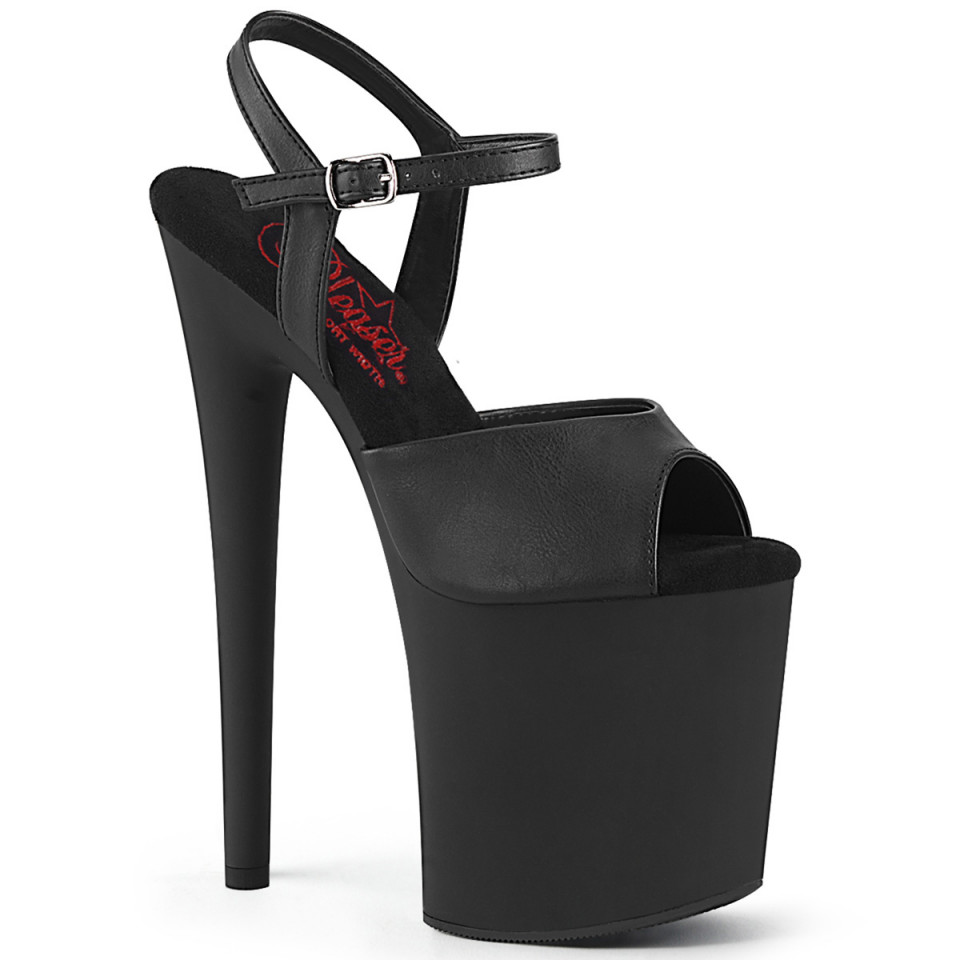 Pleaser Platform Shoes NAUGHTY 809 Blk Faux Leather Blk Matte dettagli prodotto Poledance