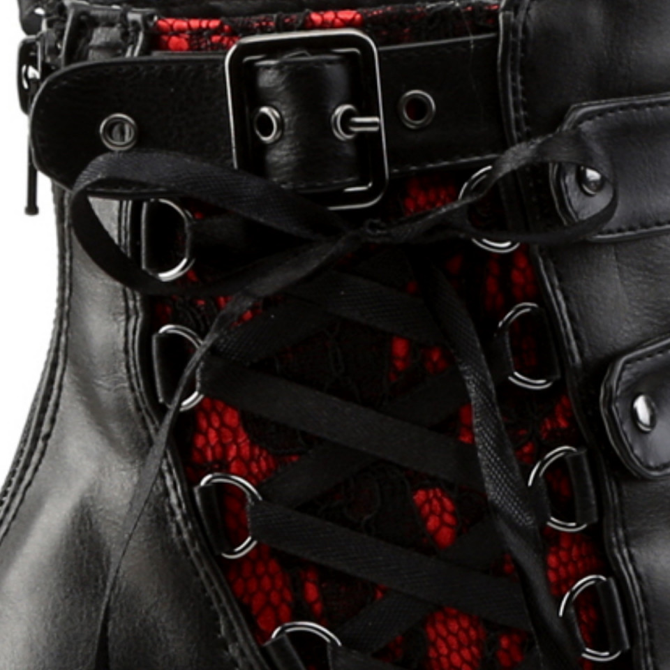 Demonia CRYPTO-51 Blk-Red Lace - spedizione subito h24 - dettagli prodotto  Poledance