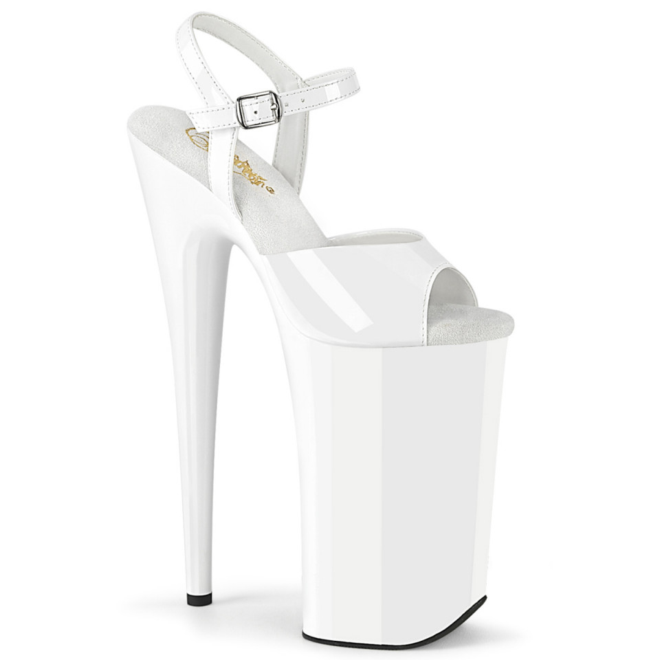 Pleaser Platform Shoes BEYOND 009 Wht Pat Wht dettagli prodotto Poledance