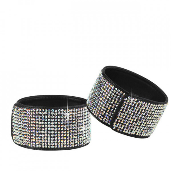 Coppia Cavigliere bracciali neri con brillanti