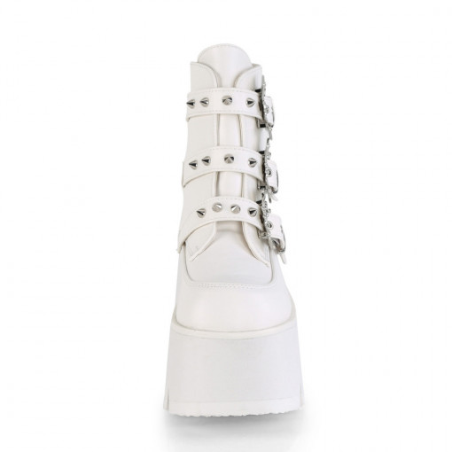 Demonia ASHES-55 Wht Vegan Leather