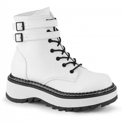 Demonia LILITH-152 Wht Vegan Leather