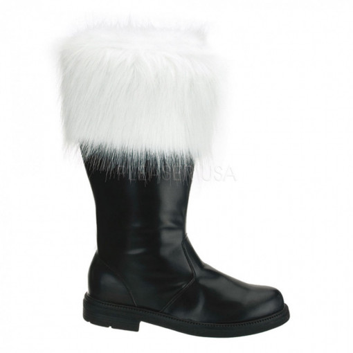 Funtasma SANTA-100 Blk Pu-Wht Faux Fur