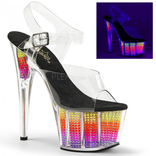 Pleaser ADORE-708SRS Clr/Neon Multi SRS 36eu