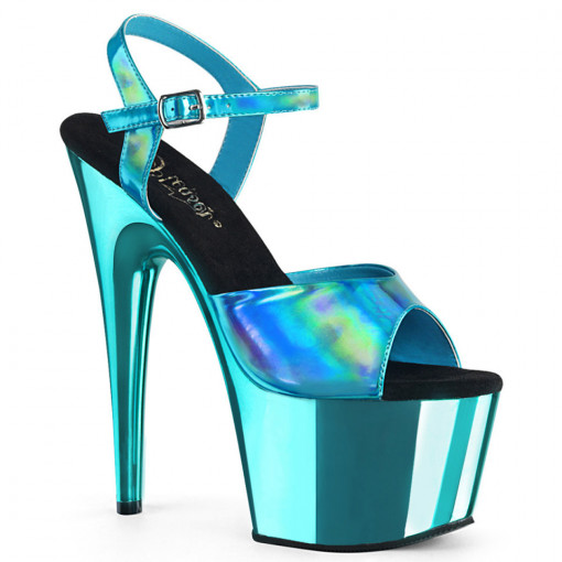 Pleaser ADORE-709HGCH Turquoise Hologram/Turquoise Chrome