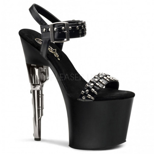 Pleaser BONDGIRL-712 Blk Faux Leather/Blk Matte
