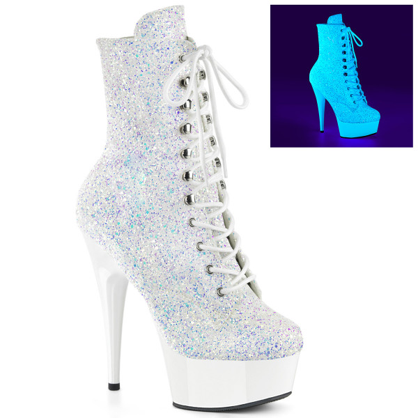 Pleaser DELIGHT-1020LG Neon Wht Multi Glitter/Neon Wht