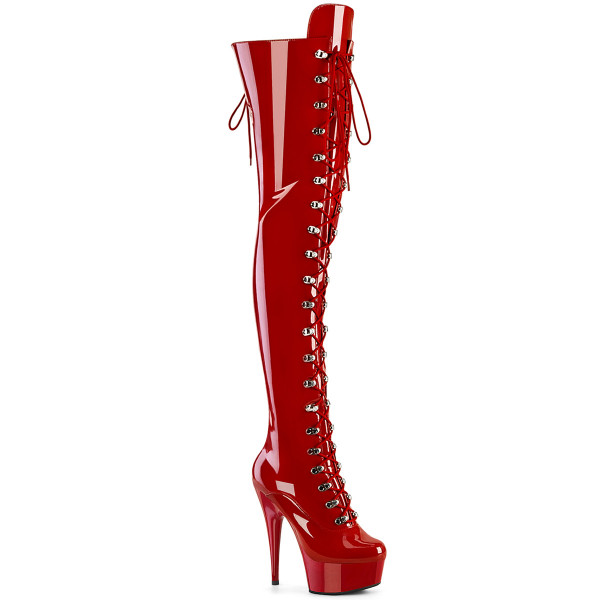Pleaser DELIGHT-3022 Red Str Pat/Red