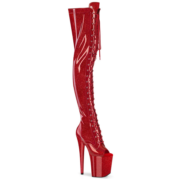 Pleaser FLAMINGO-3021GP Red Glitter Pat/M