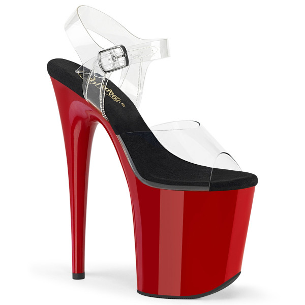 Pleaser FLAMINGO-808 Clr-Blk/Red