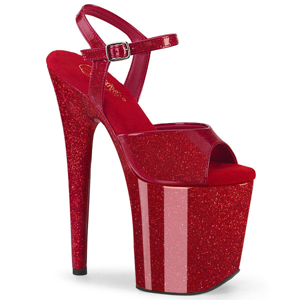 Pleaser FLAMINGO-809GP Ruby Red Glitter Pat/M