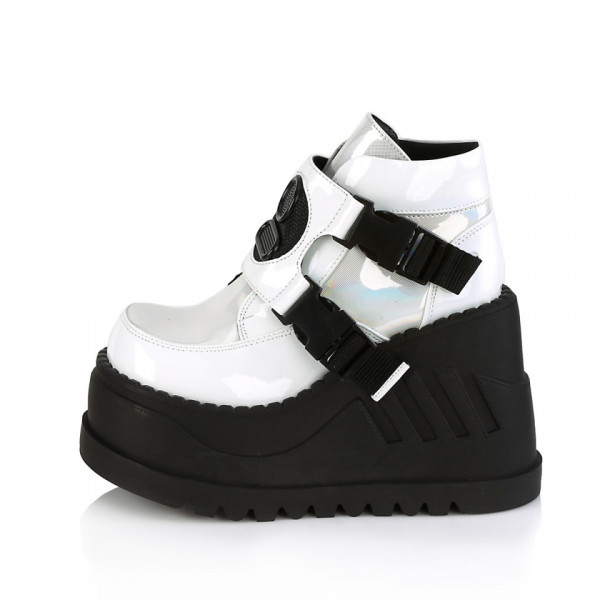 Stivaletti Demonia STOMP-15 Wht Patent-Multi - 36eu
