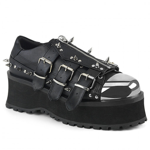 Demonia Cult GRAVEDIGGER-03 Blk Vegan Leather