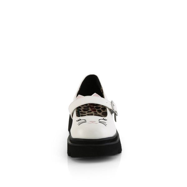 Platform maryjane Demonia Cult RENEGADE-56 Wht Vegan Leather