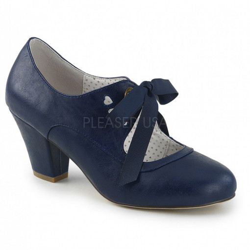 Pin Up Couture WIGGLE-32 Navy Blue Faux Leather