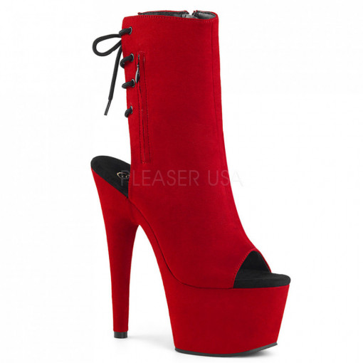 Pleaser ADORE-1018FS Red Faux Suede/Red Faux Suede