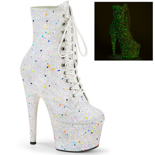 Pleaser ADORE-1020GDLG White Multi Glitter/White Multi Glitter