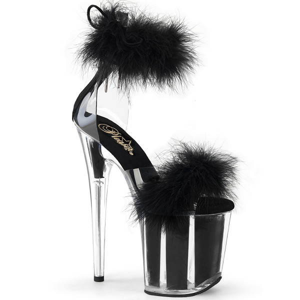 Pleaser FLAMINGO-824F Clr-Blk Fur/M