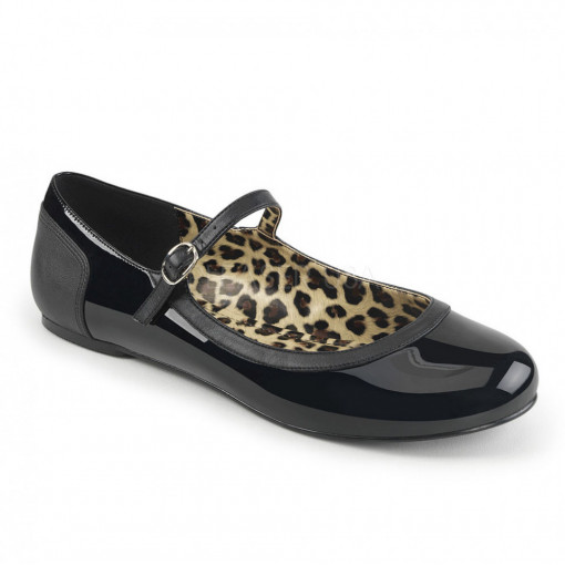 Pleaser Pink Label ANNA-02 Blk Pat-Faux Leather